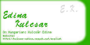 edina kulcsar business card